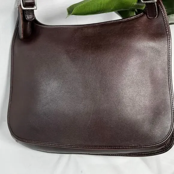 SOLD COACH Vintage 9134 Hippie Flap Bag Shoudler or Crossbody Brown - Picture 4 of 15